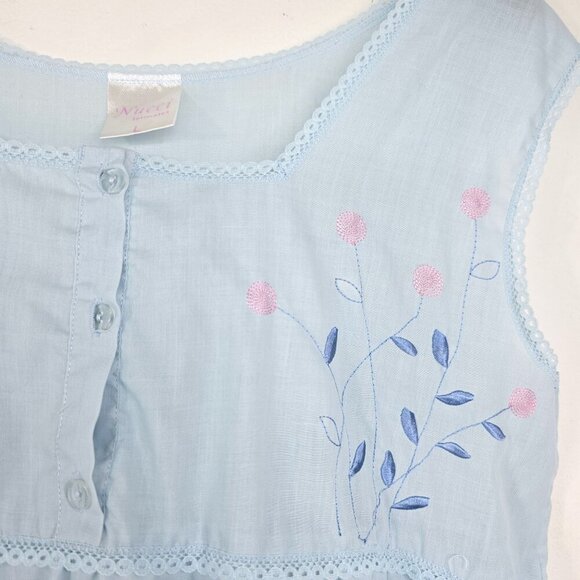 Claudio Nucci Vintage House Dress Floral Embroidered Lace Sleeveless Cottage - Picture 5 of 7